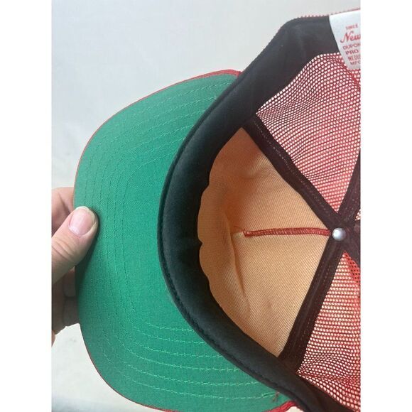 Vintage New Era Raychem Red Trucker Snapback Hat With Dupont Visor NWOT - Picture 5 of 8